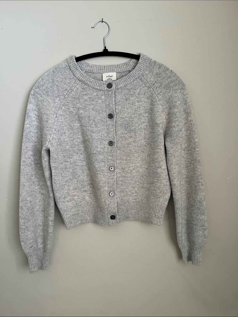 Aritzia Wilfred London wool and cashmere Button-Up Crew Cardigan